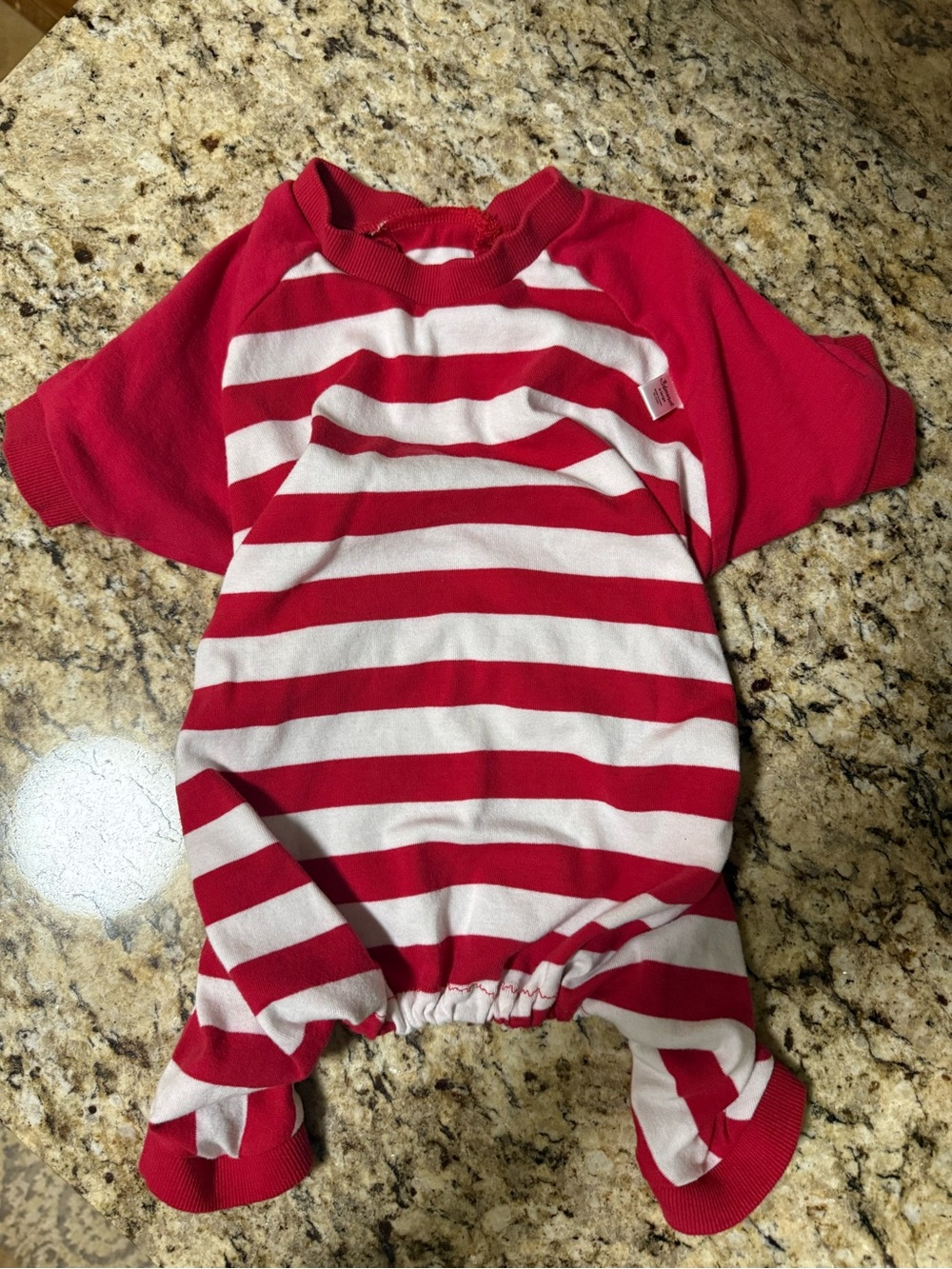 Red & White Striped Dog Pajama Tee